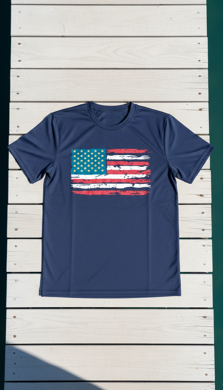 Patriotic performance fishing shirt