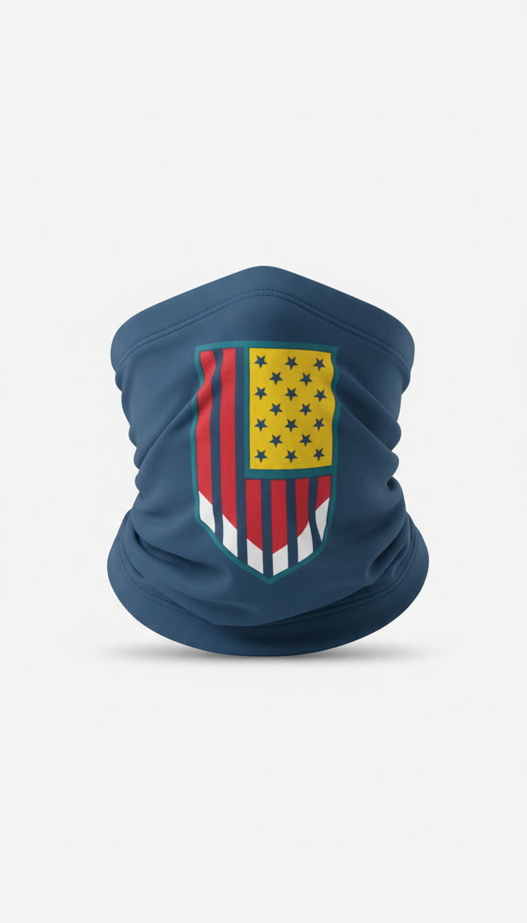American red graphic neck gaiter
